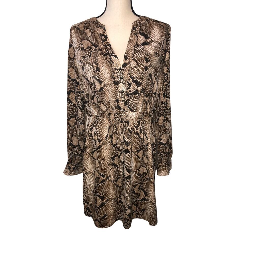 Banana Republic Heritage Collection Dress Size 10 Snake Python Long Sleeve Flaw